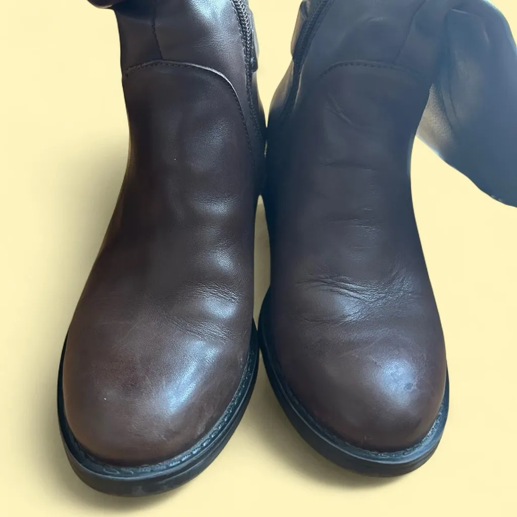 Brown Leather Knee-High Boots - Image 4