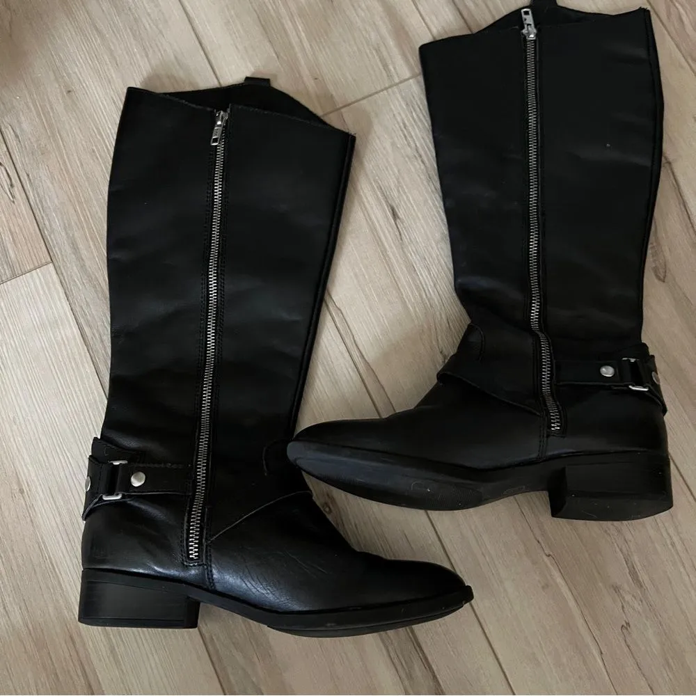 Liz Claiborne black leather riding boots size 7 western cowgirl - Image 2