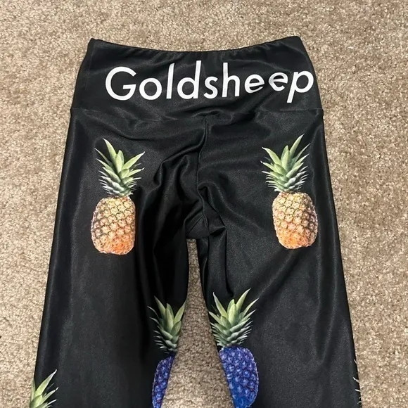 Goldsheep pineapple party‎ Capri legging XS Black - Image 6