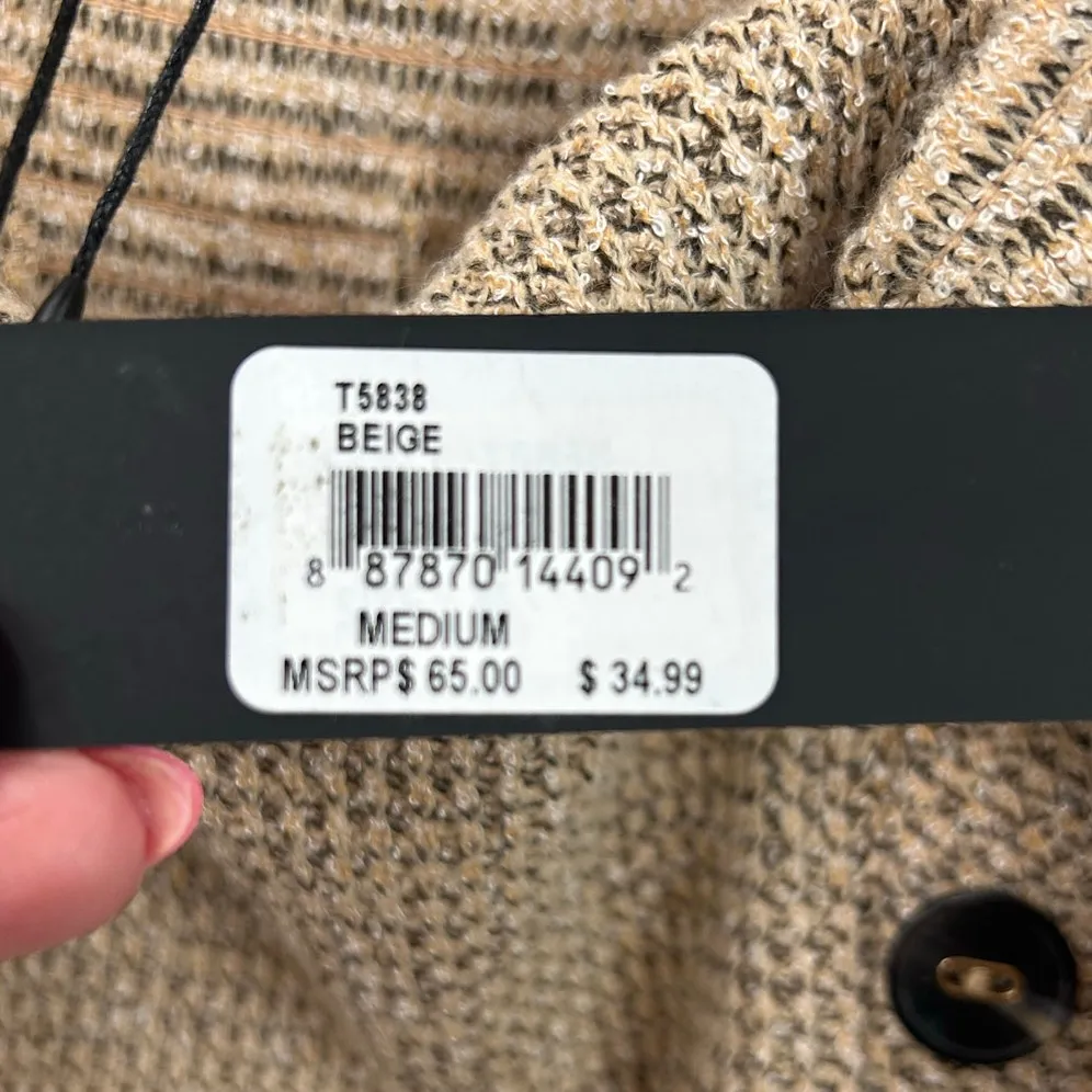 Lucy Paris Womens Camille Tan Knit Button Tank size M NWT. - Image 6