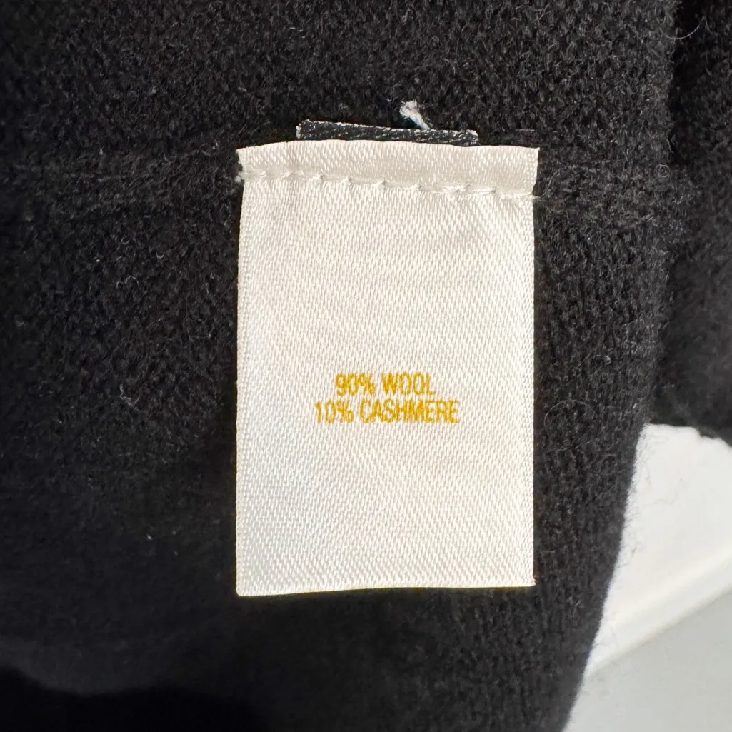 KATE SPADE WOOL CASHMERE BLEND BLACK BEIGE KNIT SWEATER DRESS SZ S - Image 3