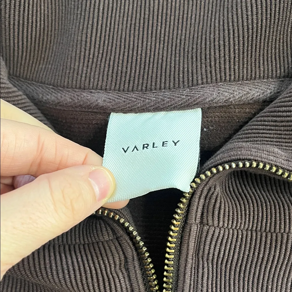 Varley Chocolate Ribbed Quarter-Zip - Image 2