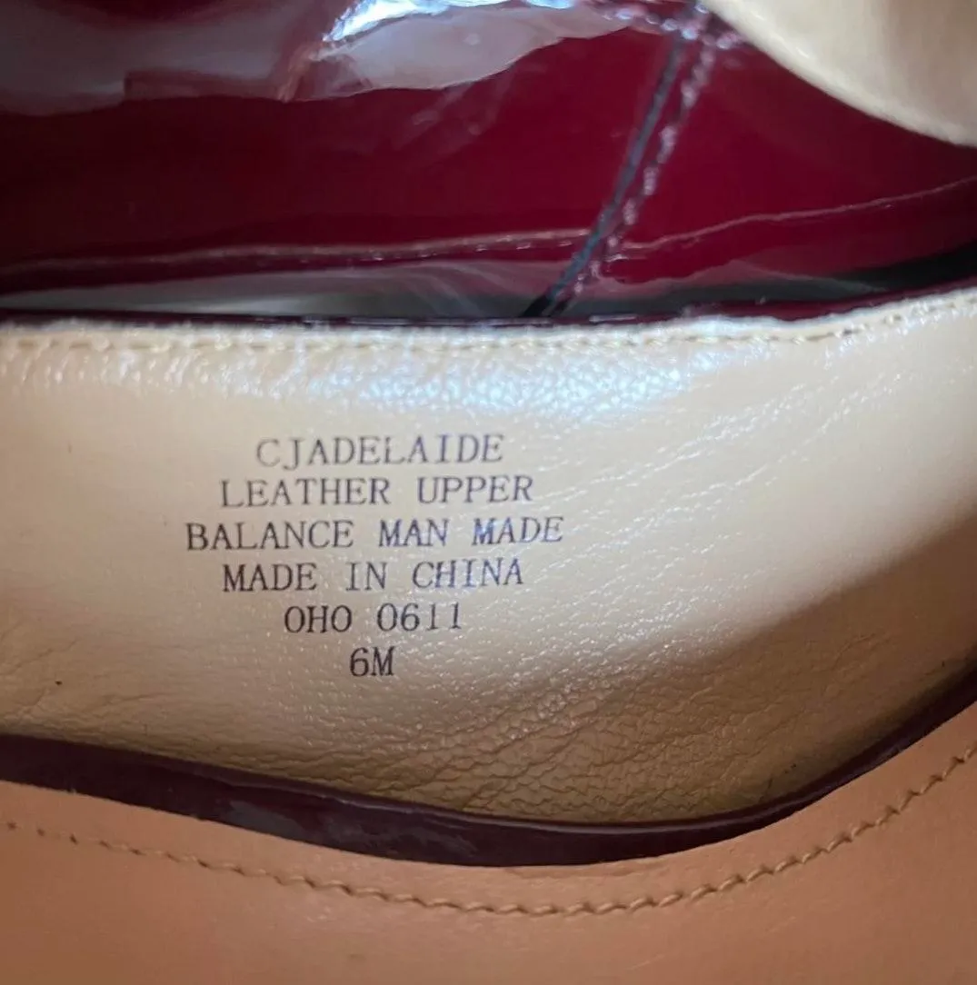 Circa Joan and David Luxe Red Leather Heels Vibrant Red Wine Leather Stiletto heel. - Image 9