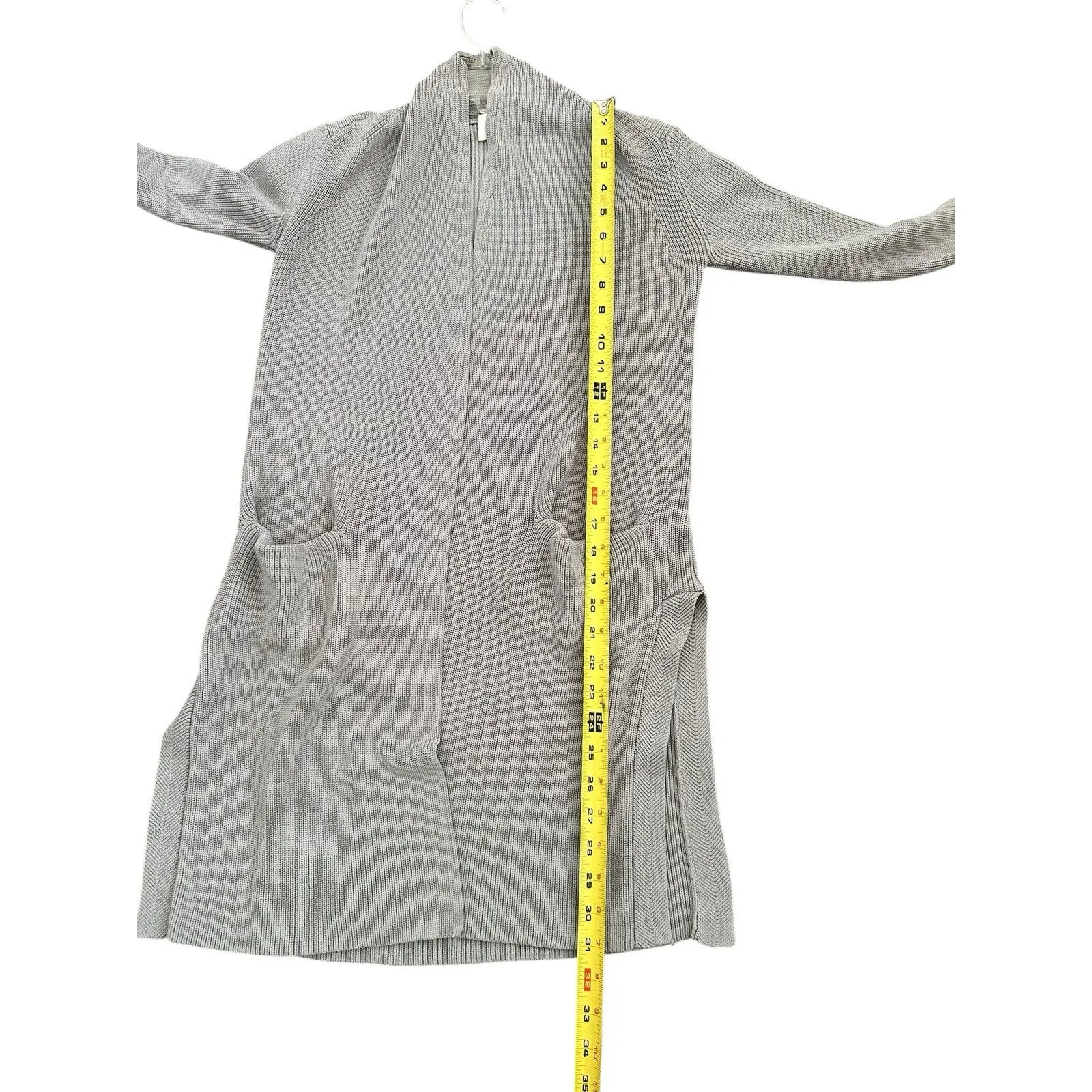 Wilfred Aritzia Womens Cardigan XS Gray Knit Open Front Sweater - Image 5