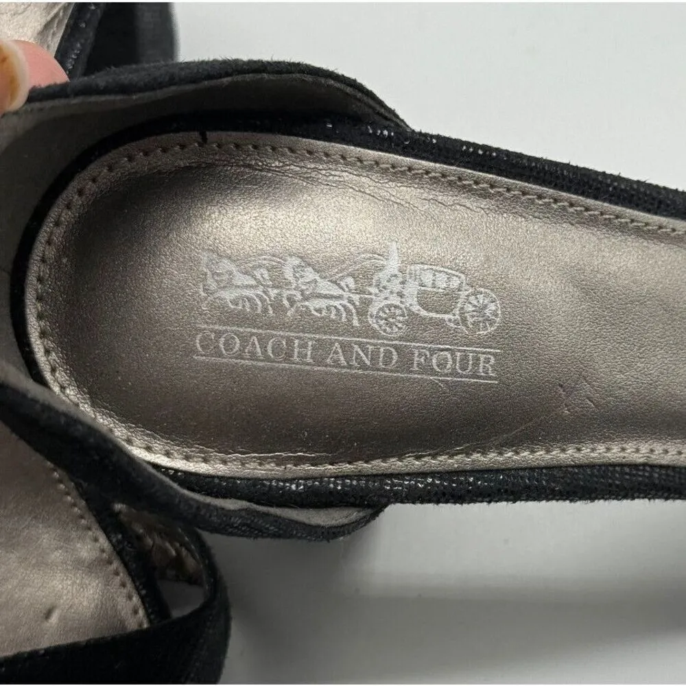 Coach And Four Womens Heel Sandals Strappy Buckle Block Heel Black Size 8.5‎ - Image 8
