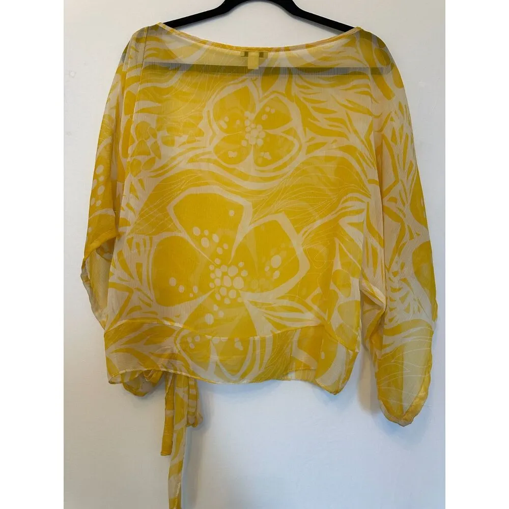 Vintage Cache Yellow Sheer Top Size Medium - Image 5