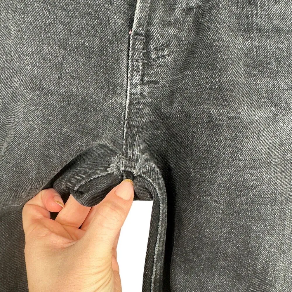 GAP Cheeky Straight High Rise Jeans Absolute Black Relaxed Y2K Womens 24/00 - Image 4