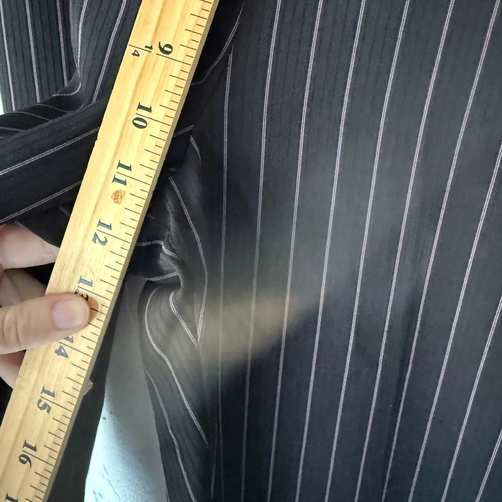 B. SMART Y2K Womens Pinstripe Suit Set Blazer Pants 11 12 Office Siren Corporate - Image 15