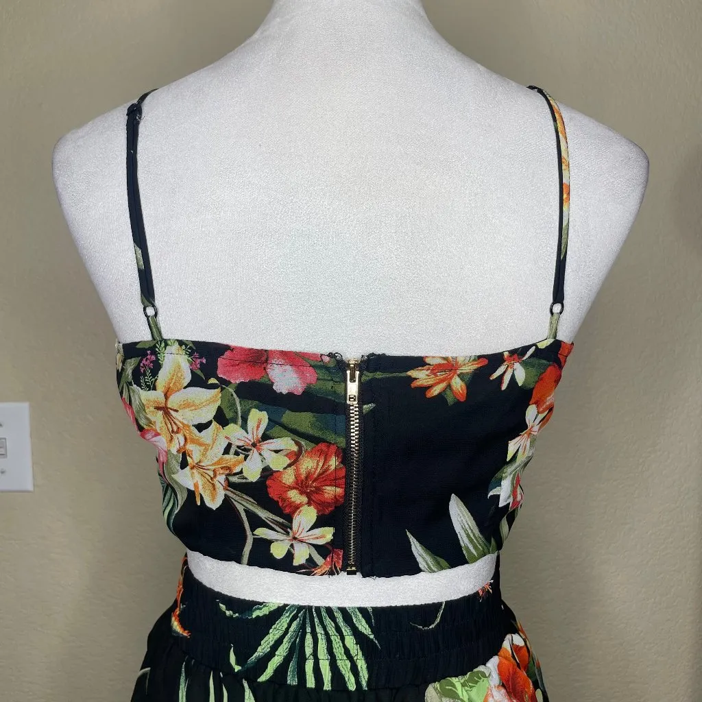 Miss Avenue Women's Black Floral Colorful Print 2 Piece Short Set Size Med - Image 4