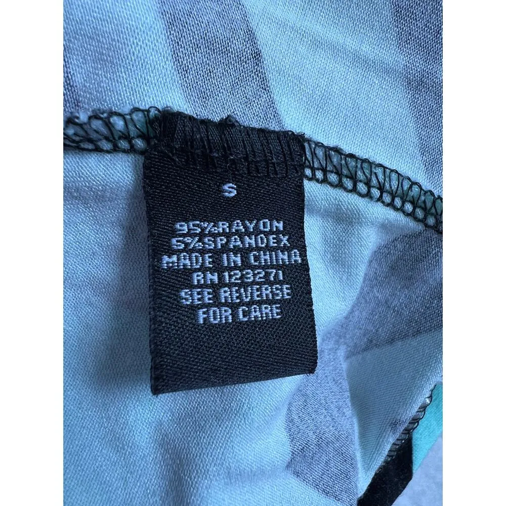 Justify Chevron Print Mint Green + Black Maxi Skirt Small - Image 7