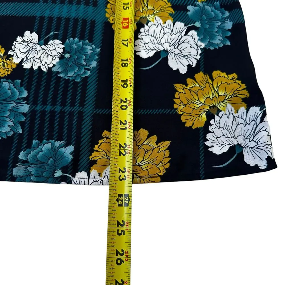 Apt. 9 Blue & Yellow Floral Shirt Women Size Medium | 50-2 - Image 6