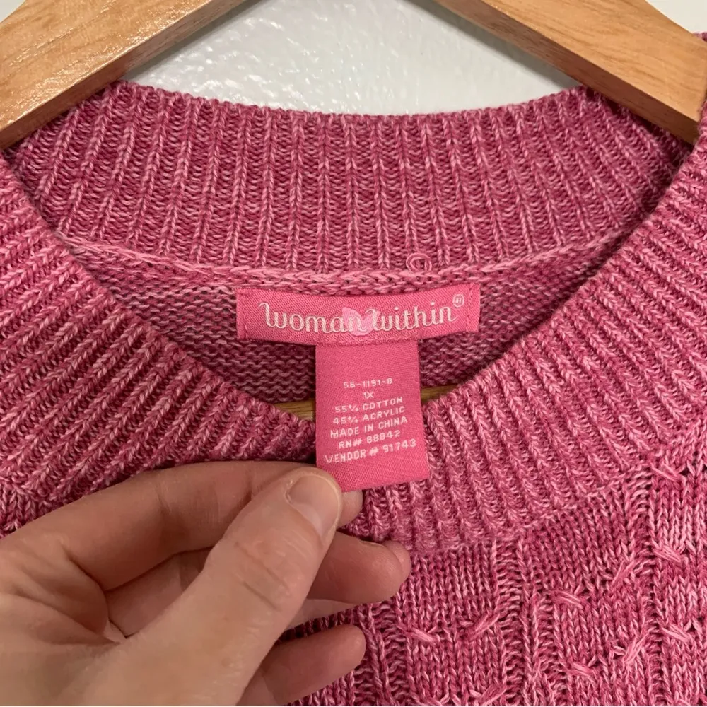 Woman Within Magenta Pink Knitted Sweater  Size 1X - Image 3