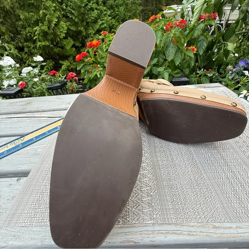 MIA Women's Beige‎ Braided Mules size 11, 4 inch heel - Image 13