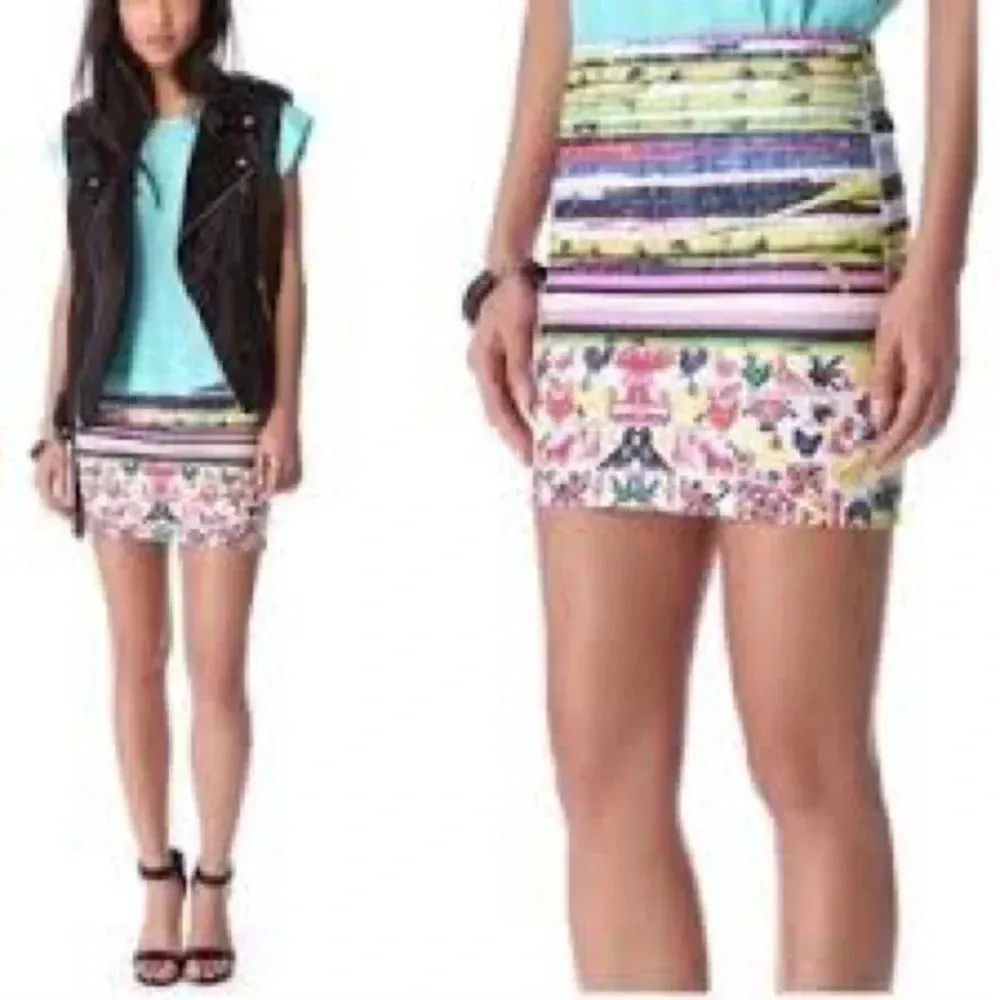 Clover Canyon Vintage Surf Shack Neoprene Bodycon Fitted Mini Skirt Size XS - Image 9