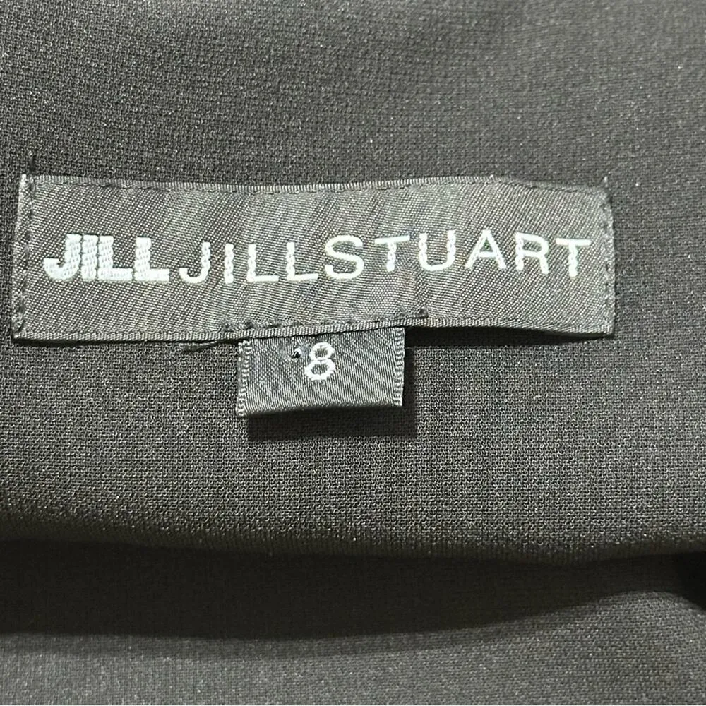 Jill Jill Stuart 8 Black Crepe Sweatheart Neckline Midi Full Skirt Midi Dress - Image 9