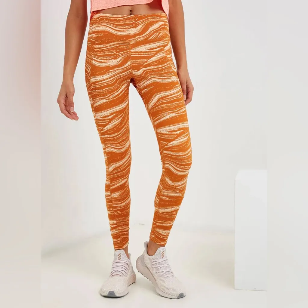 Adidas Believe This Wanderlust Performance leggings in glow orange/ white M NWT - Image 2