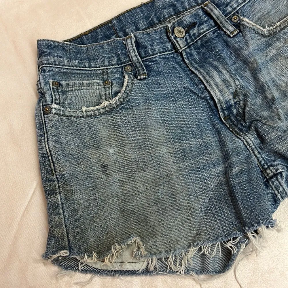 Levi's 505 Distressed Denim Cutoff Jean Shorts Size 5 - Image 4