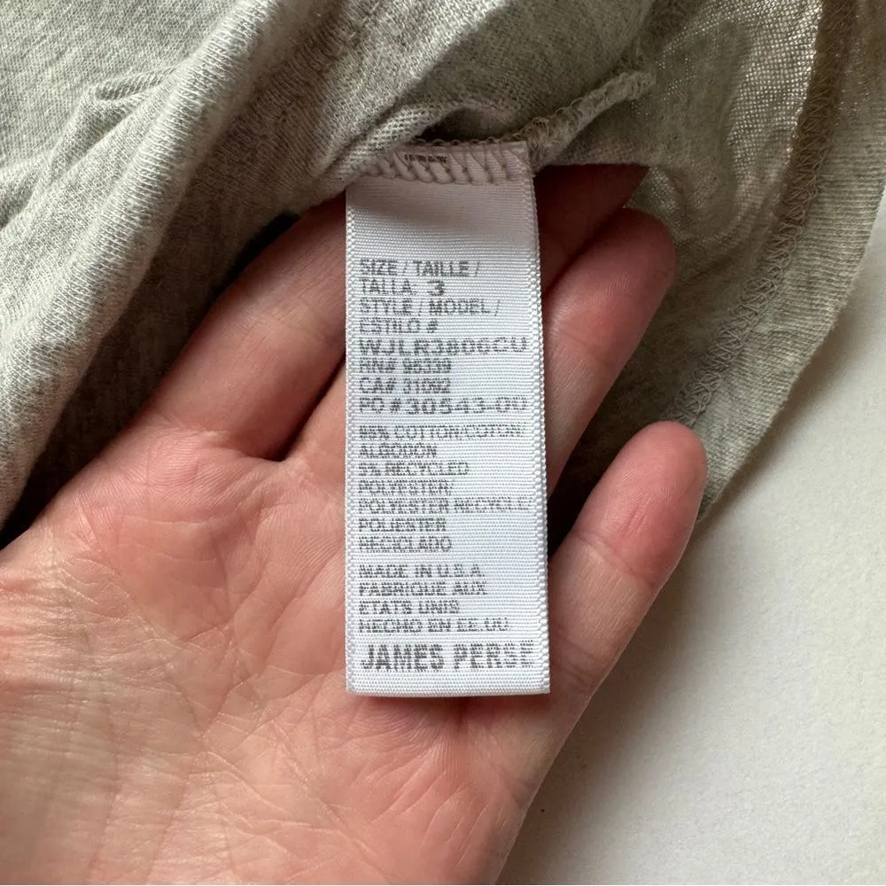 James Perse Grey Cropped Boxy Short Sleeve T-Shirt Size Large 3 NWOT - Image 8