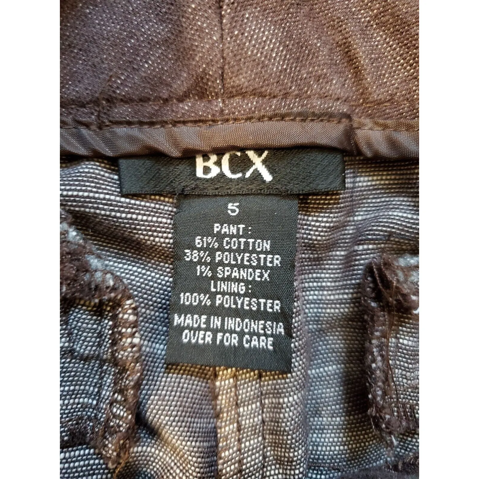 BCX Pants Women 5 Brown Mid Rise Bootcut Wide Leg Flare Trousers Y2K 2000s - Image 3