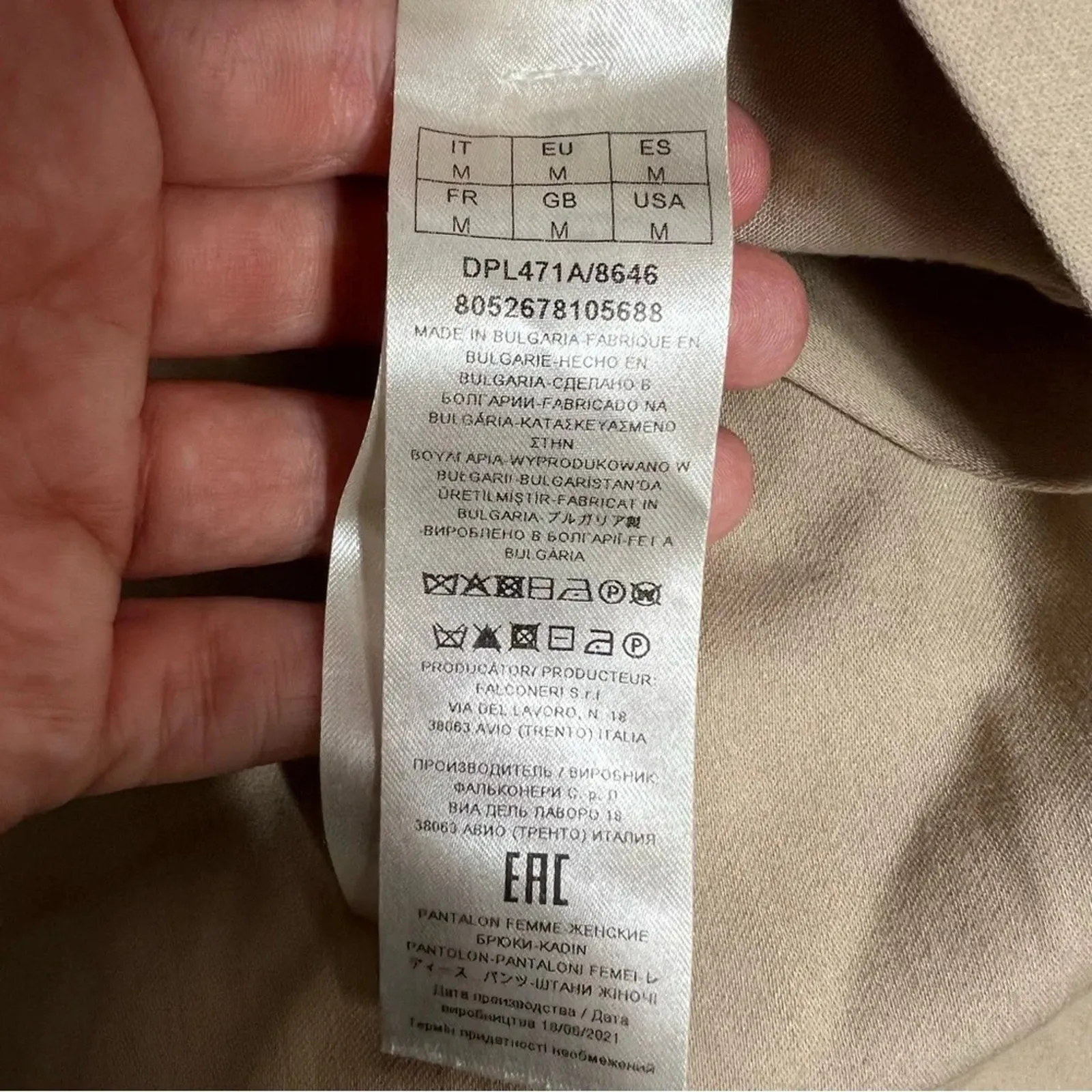 Falconeri viscose wool cigarette pants tan Sz M Size M - Image 4