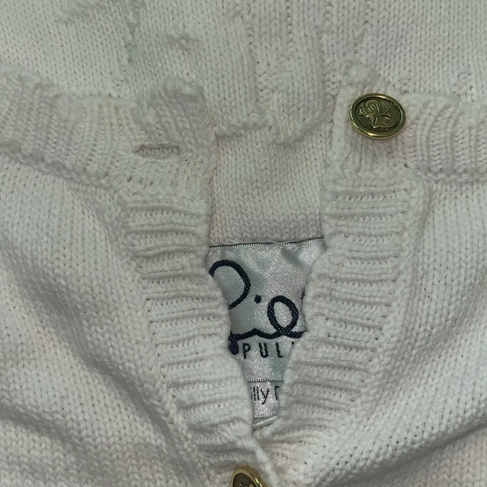 Lilly Pulitzer Vintage White Label Sweater Gold Scalloped‎ Butterfly M Hong Kong - Image 12