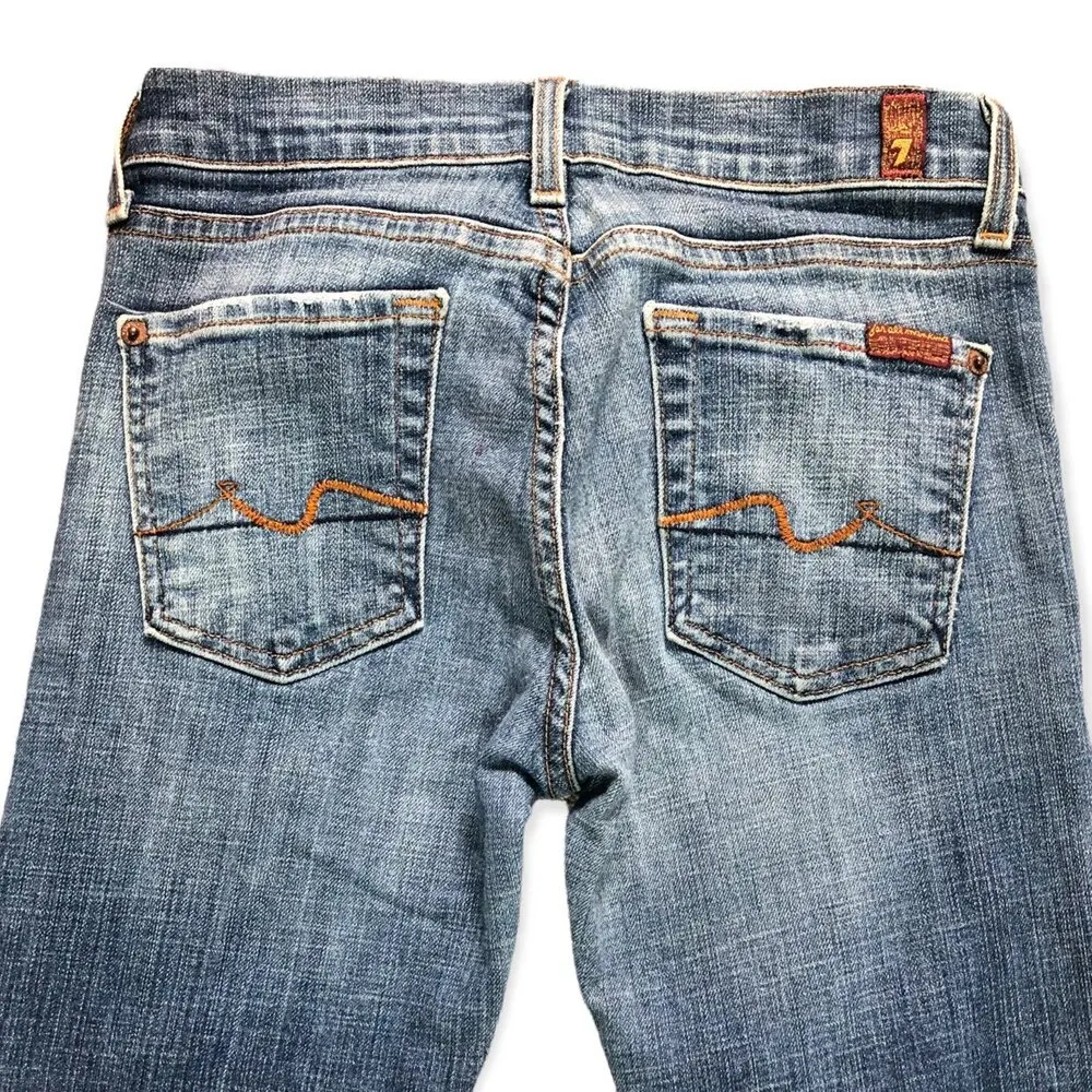 7 For All Mankind Medium Wash Flare Bootcut Jeans 26 - Image 4