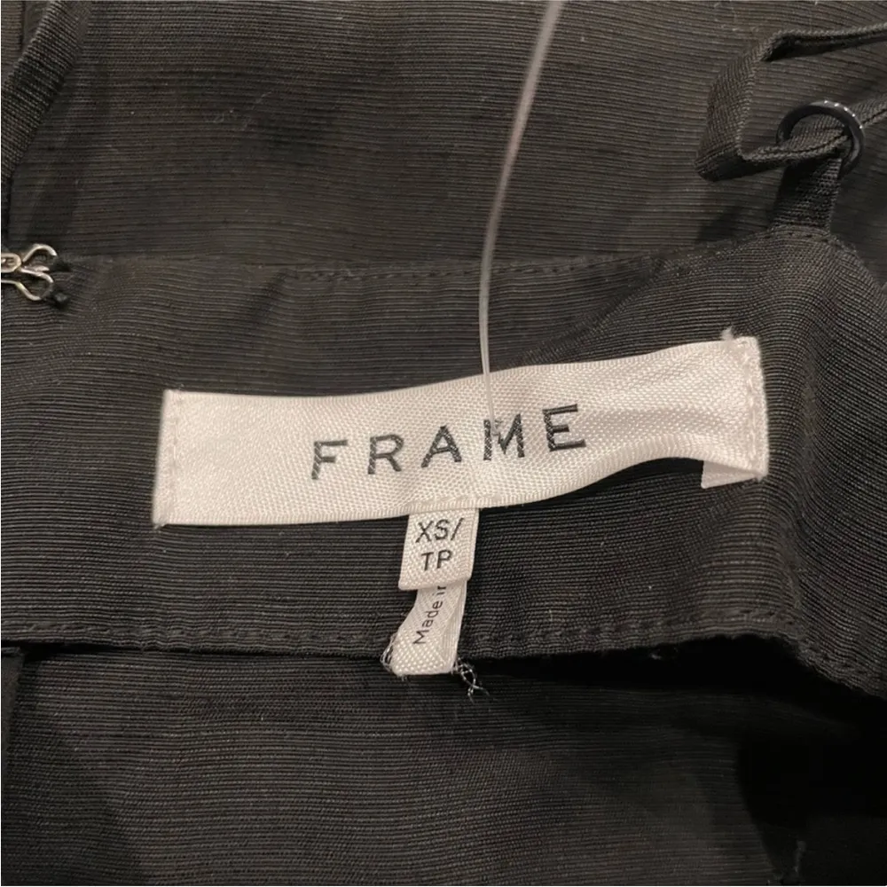 Frame Twist Front Shantung Midi Dress Noir Black XS - Image 6