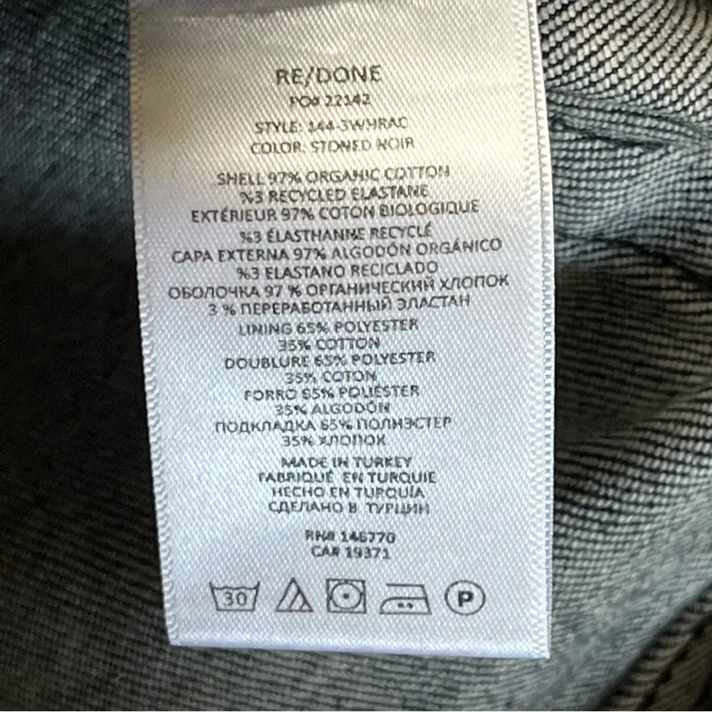 Re/Done 90s Ultra High‎ Rise Ankle Crop Denim Jean Size 27 Stoned Noir Black NEW - Image 5