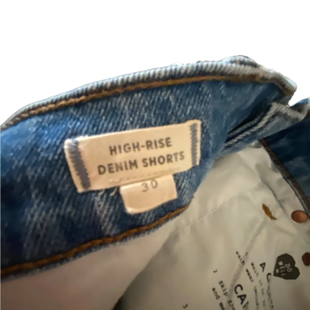 Madewell Jordie Wash Style High Rise Denim Cuffed Jean shorts Cut offs Cotton - Image 11