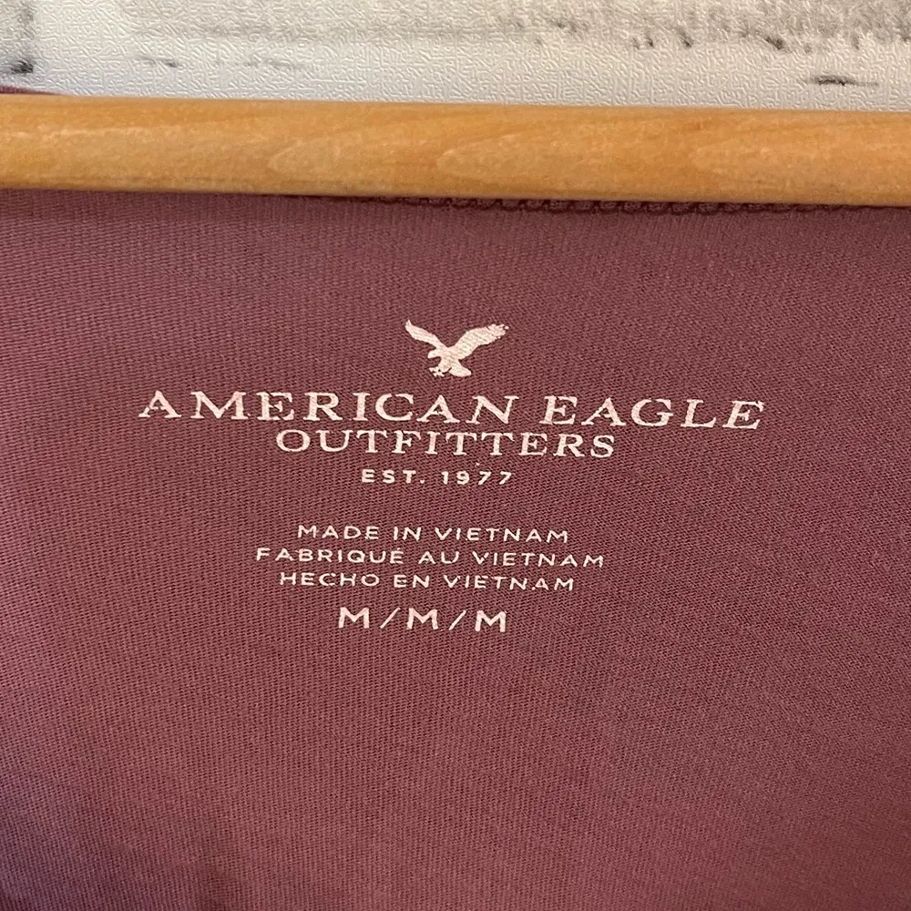 Women’s American Eagle mauve long layered bell sleeve ruffle shirt Size M - Image 3