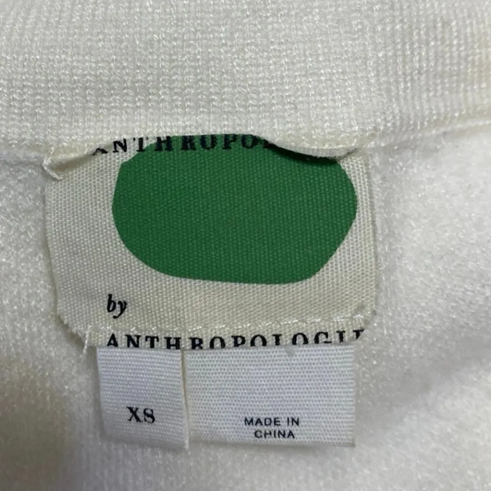 Anthropologie Cream Sleeveless Deep V Neck Pocket Knit Tank Blouse Top Size XS - Image 3