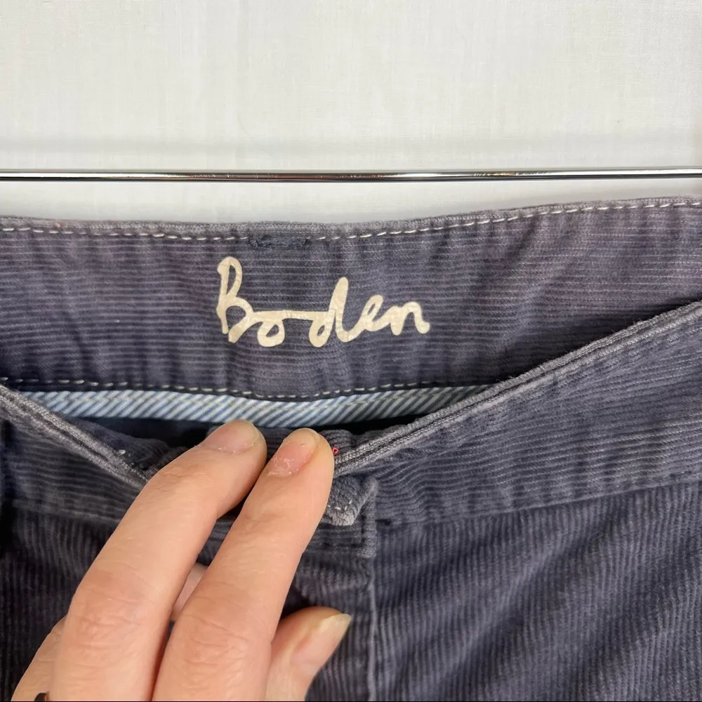 BODEN Women's Corduroy Gray Bootcut Denim Jeans Cotton Blend Size 10P Classic - Image 2