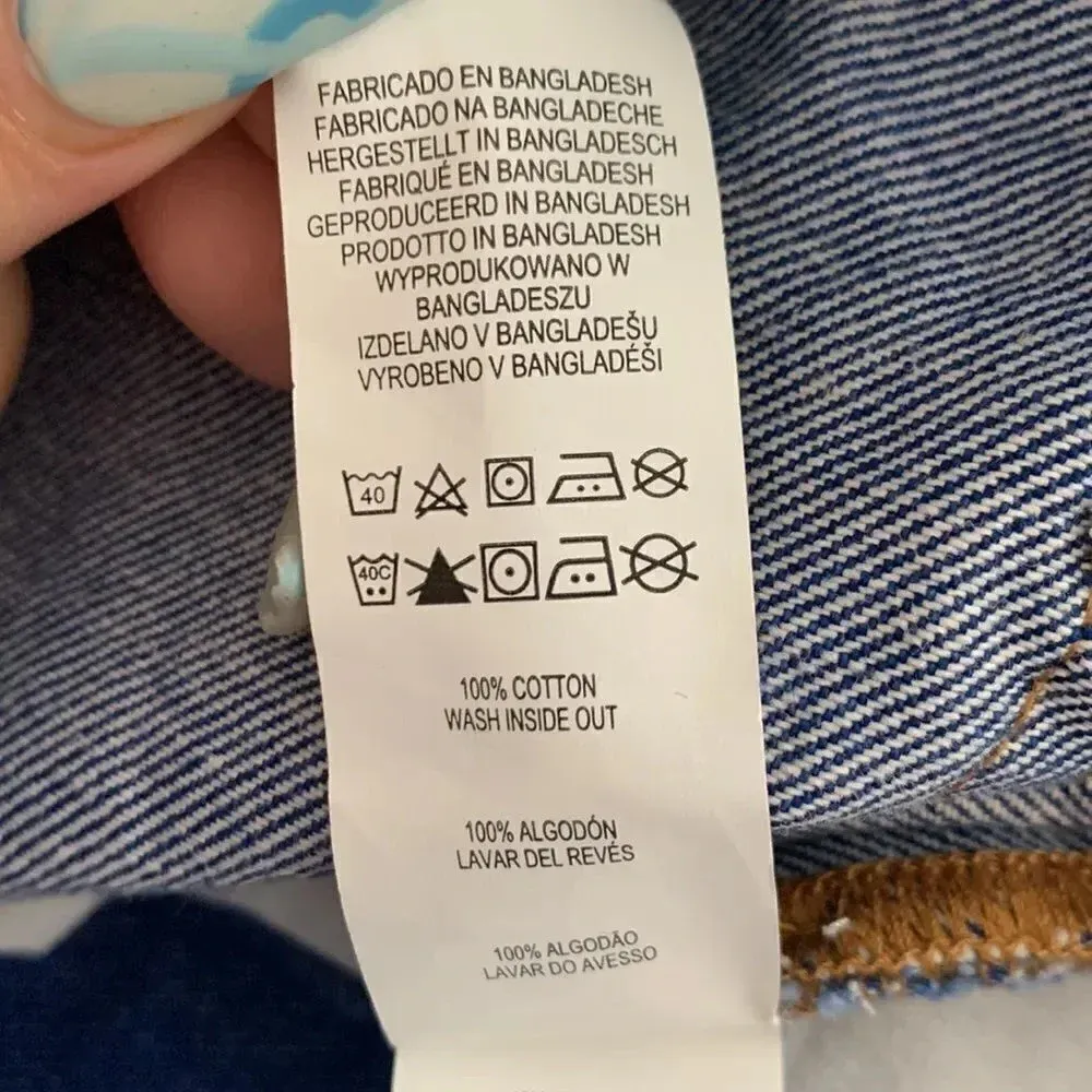 Primary Denim & Co Distressed Blue Denim Shorts Size 4 - Image 5