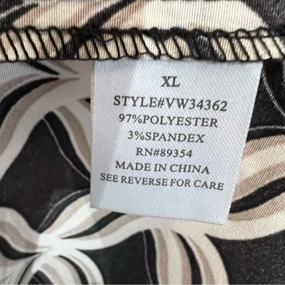 Adrienne Vittadini black mocha black and tan print blouse top size XL NWT - Image 8