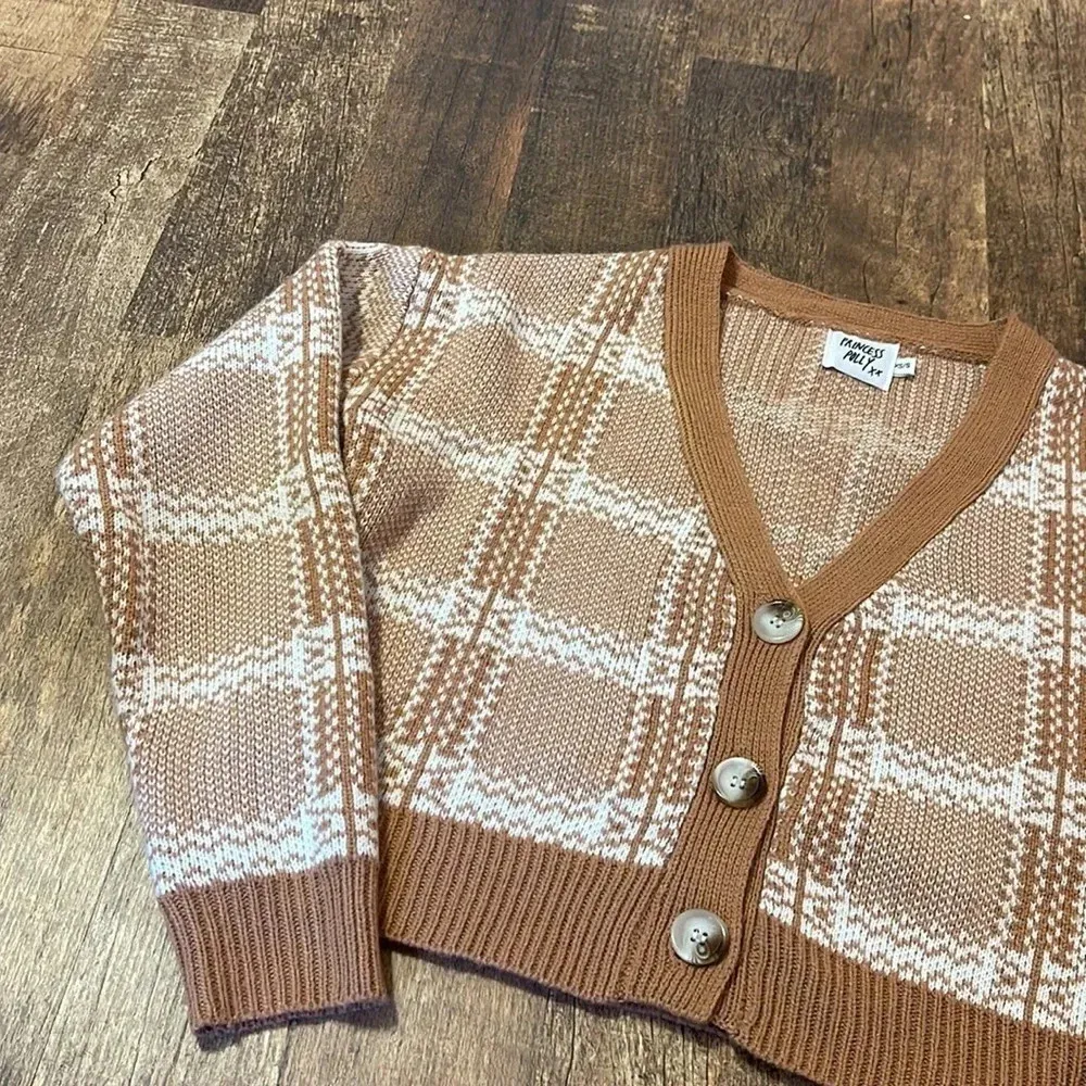 Princess Polly Button Down Plaid Fall Cardigan Xs/s - Image 3