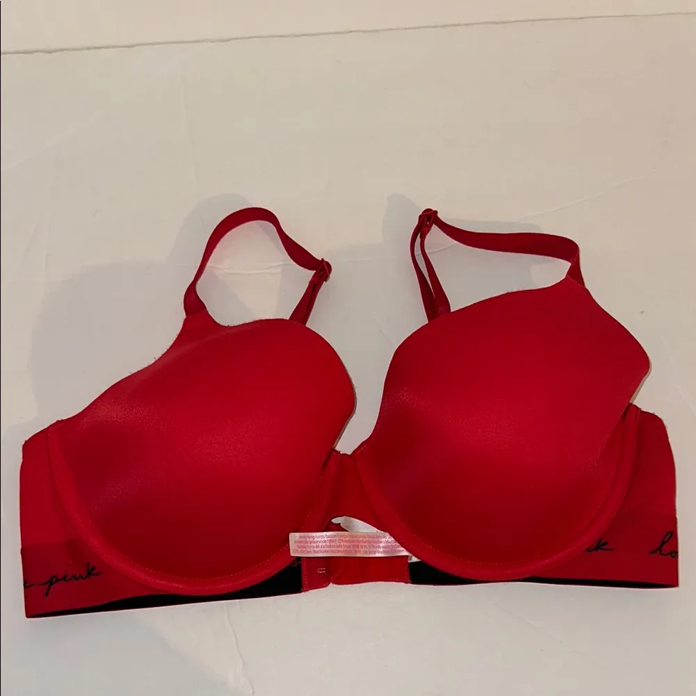 VS PINK everywhere wear T-shirt bra in red and black size 36D - Image 8