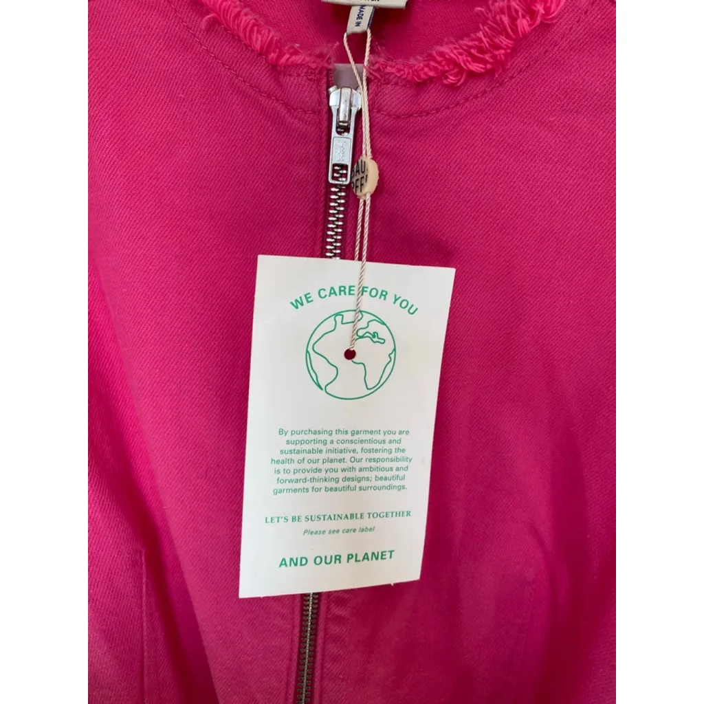 Baum Und Pferdgarten Mini Dress Pink Zip Front Belted Size 34 Barbie European - Image 8