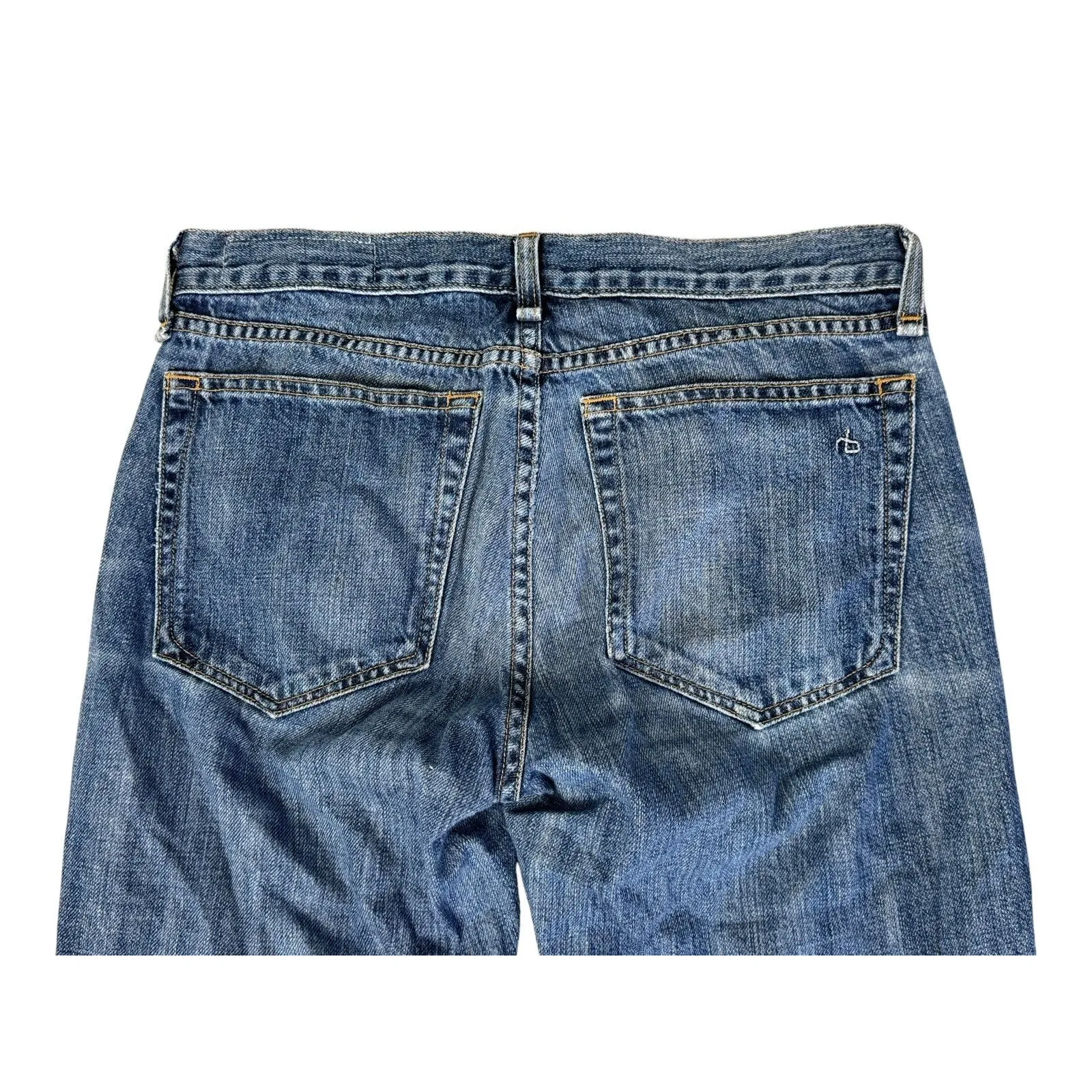 RAG & BONE For Intermix Boyfriend Jeans Distressed Knees Holes Buckley Blue 24 - Image 7