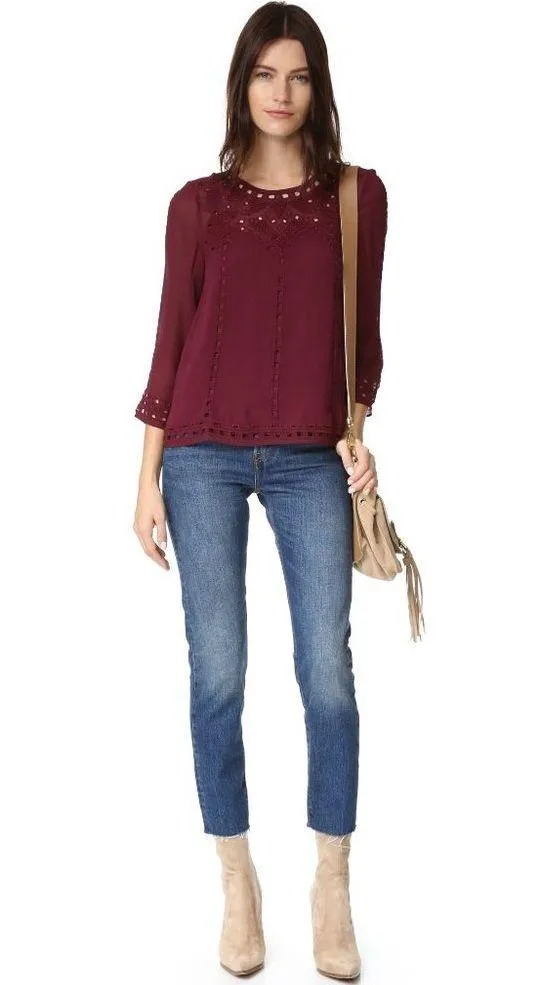 💕JOIE💕 Gaiane Embroidered Blouse - Image 9