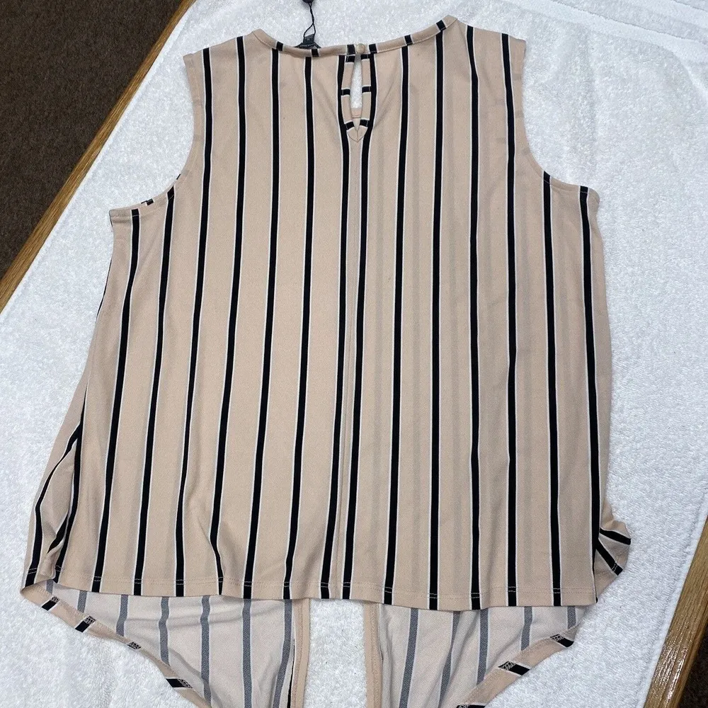 Adrianna Papell Stripe Front Tie Tank Top Size M (b32) - Image 4