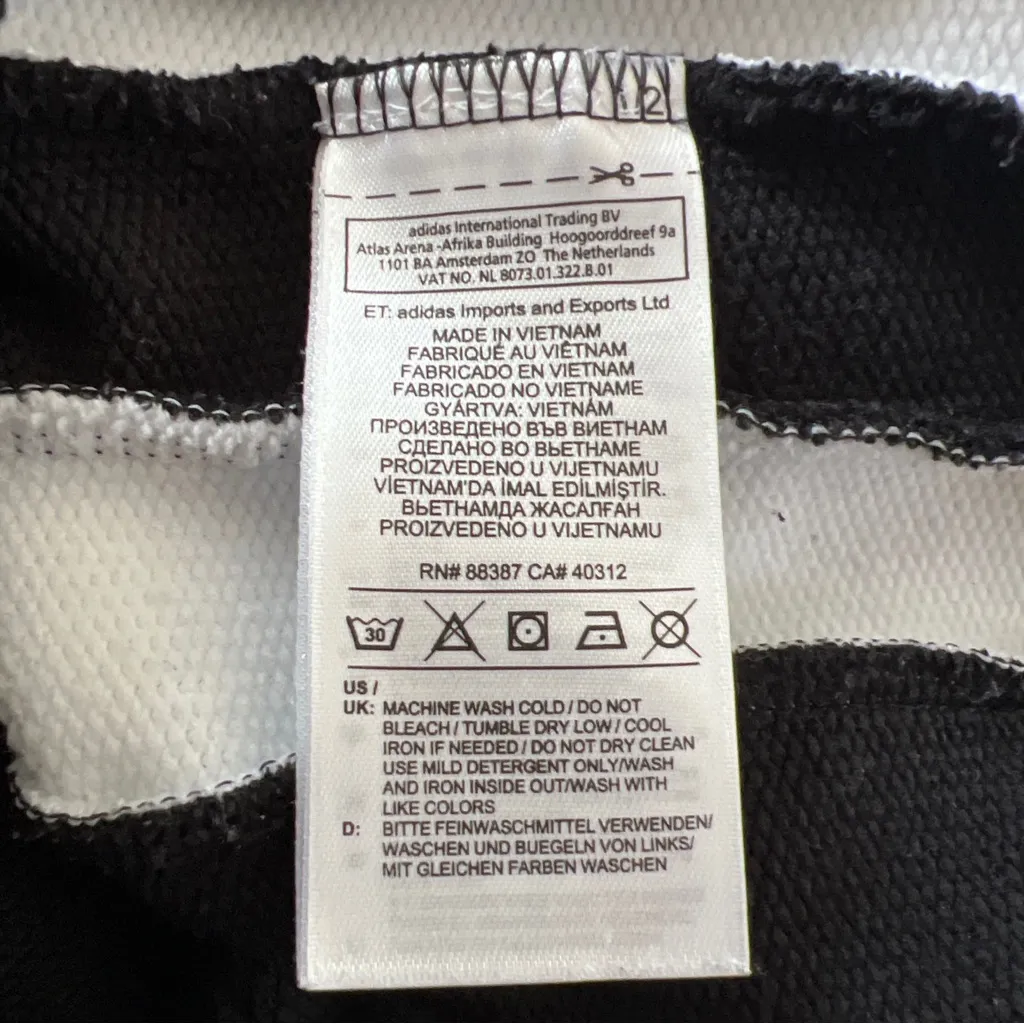 Adidas Sweatshirt Womens Small Black White Colorblock EQT‎ Originals Streetwear - Image 6