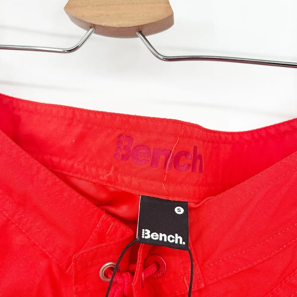 Bench Womens Tie Waist Coastal Tropical Summer Surf Beach Swim Shorts Size S Red - Image 4