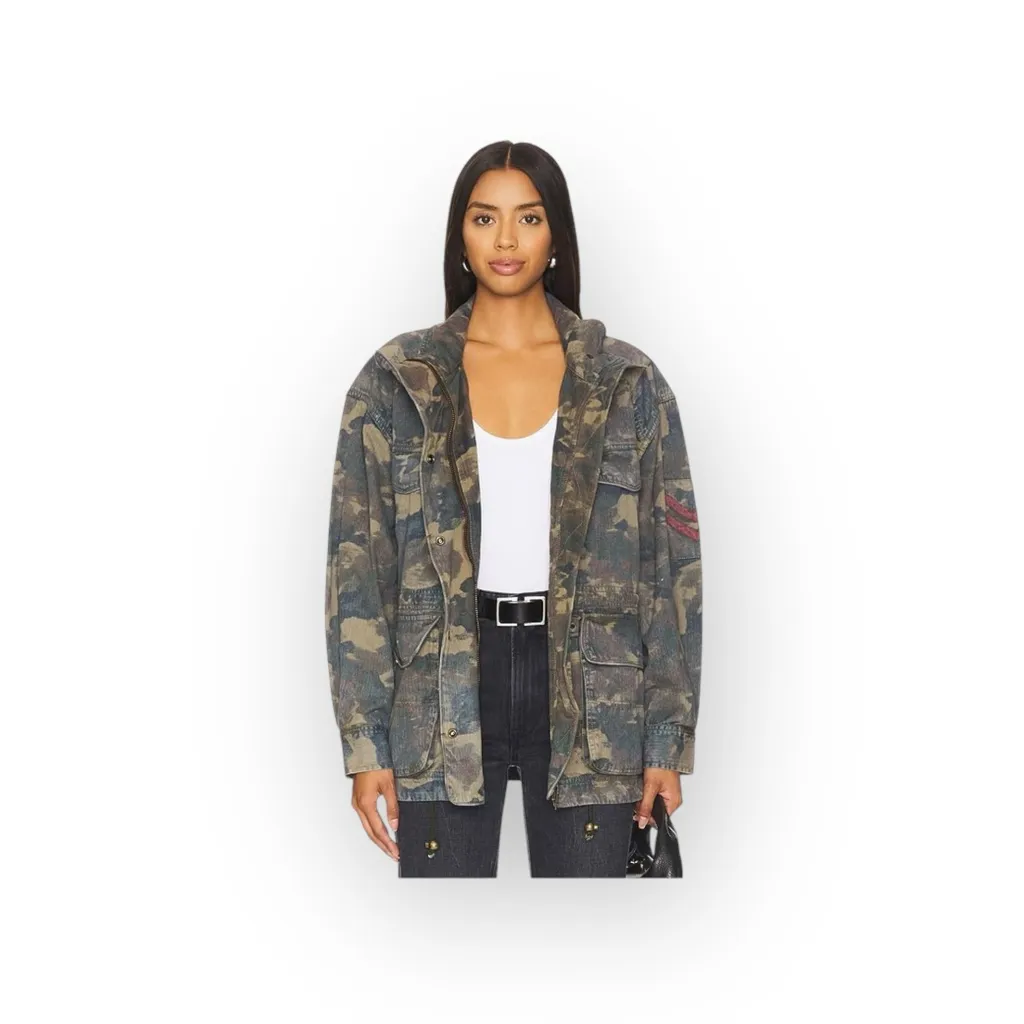 new FP x We The Free ❂ Arya Utility Camo Field Jacket ❂ Olive Camo Print ❂ XL - Image 4