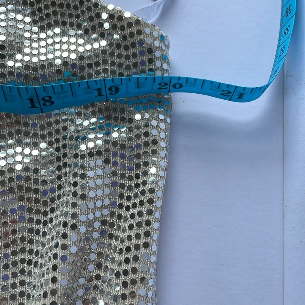 Anne Klein Silver Sequin Cowl Neck Midi Dress Large‎ NWT Holiday Cocktail - Image 11