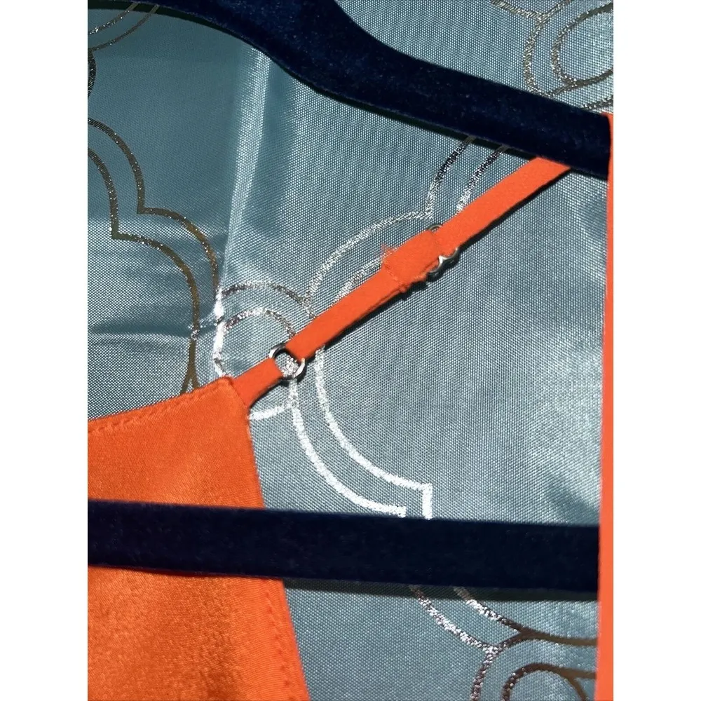 Fable Xs Dress. Fit And Flare. Side Back Cut Outs. Slit Back. Adjust Straps. Orange - Image 6