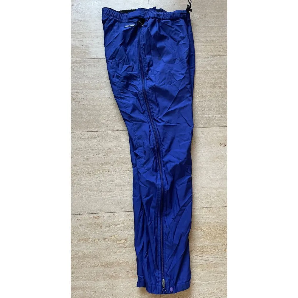 Vintage Patagonia women Blue Waterproof windbreaker Track Pants w Side Zippers M - Image 8