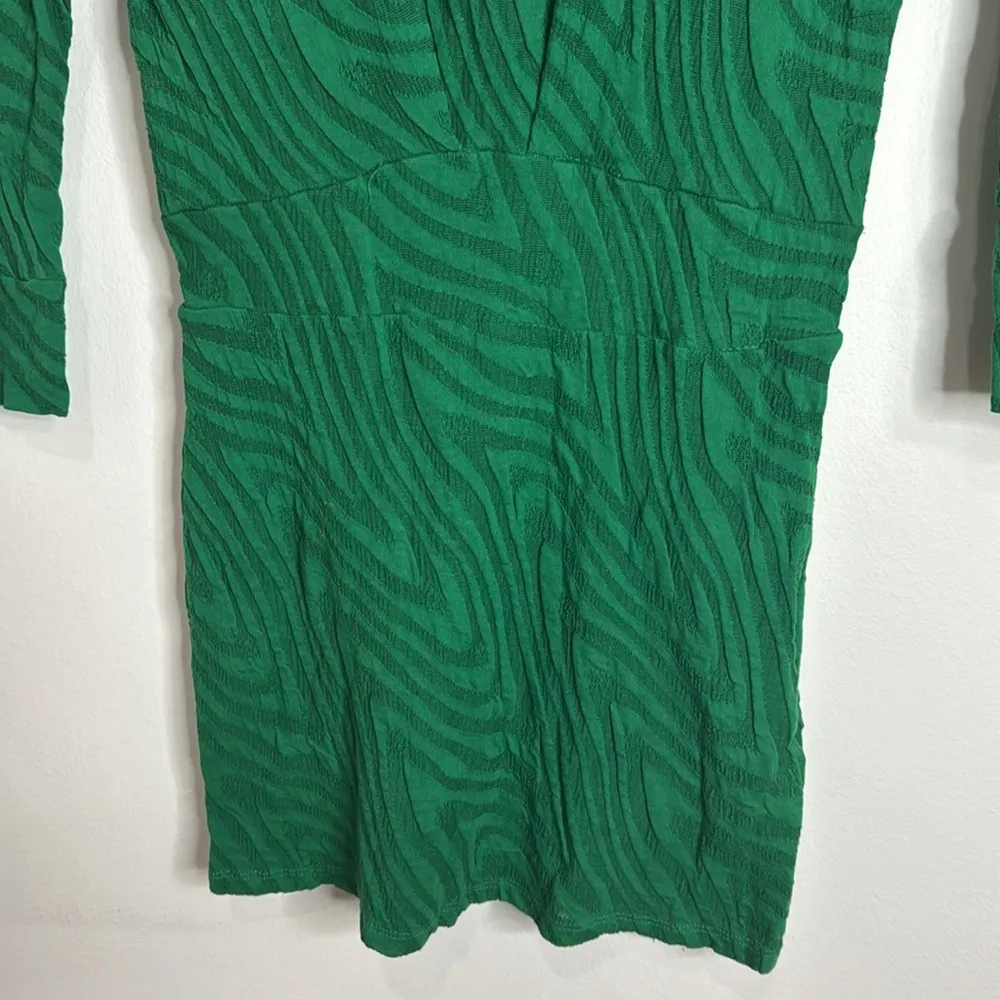 Free People Women’s Chevron textured turtleneck Mini Dress Drop Sleeve Smocked S - Image 9