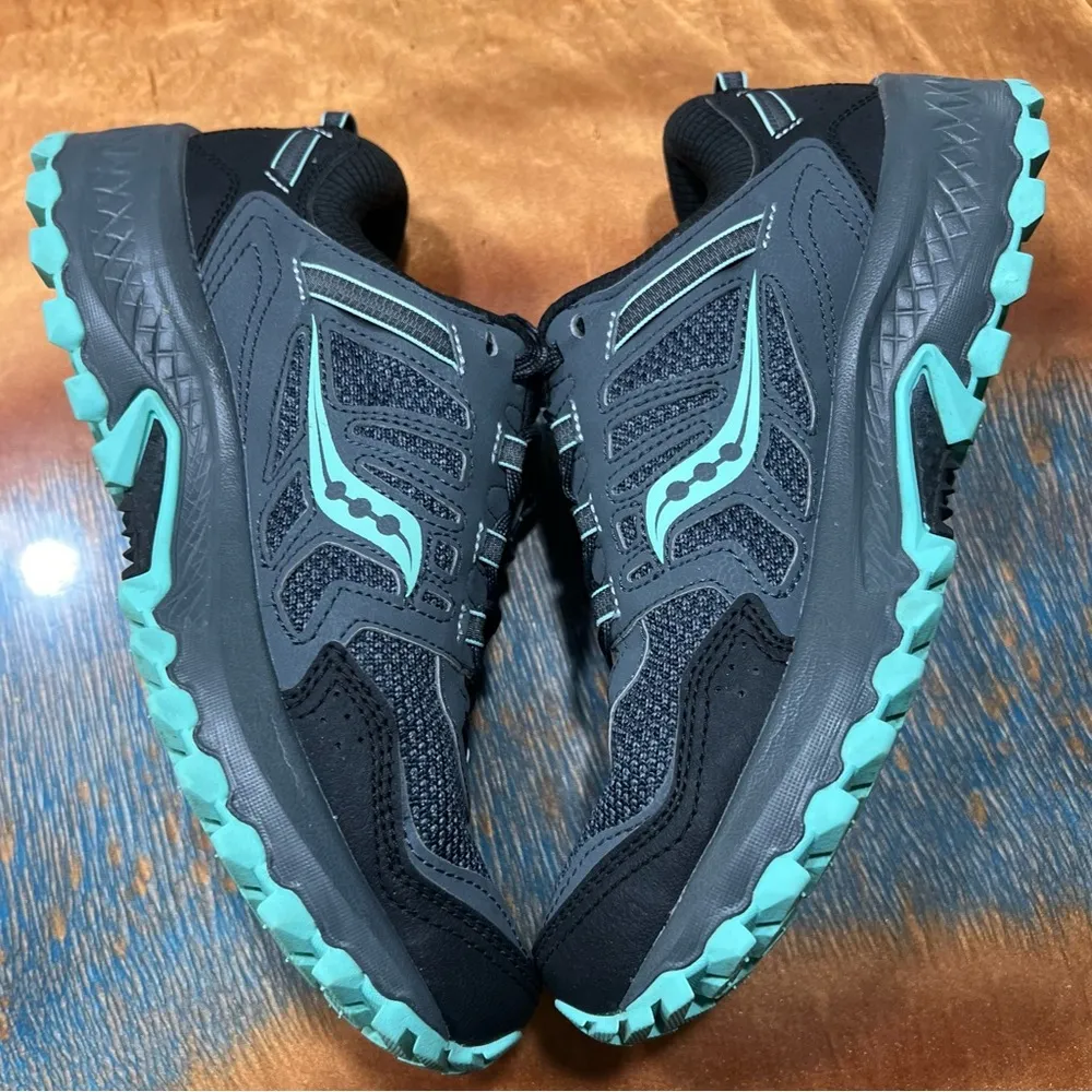 Saucony Excursion TR13 Trail Running Shoes size 8W gray black teal - Image 2