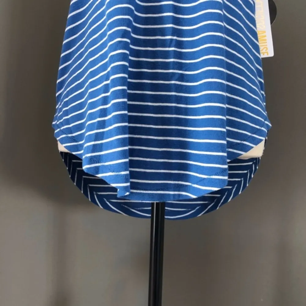 Amuse Society Striped Tank Blue Sz Medium - Image 5