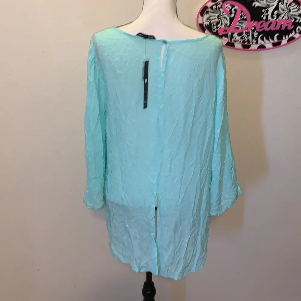 Unique spectrum NWT  blue popcorn knit long sleeve blouse - Image 7